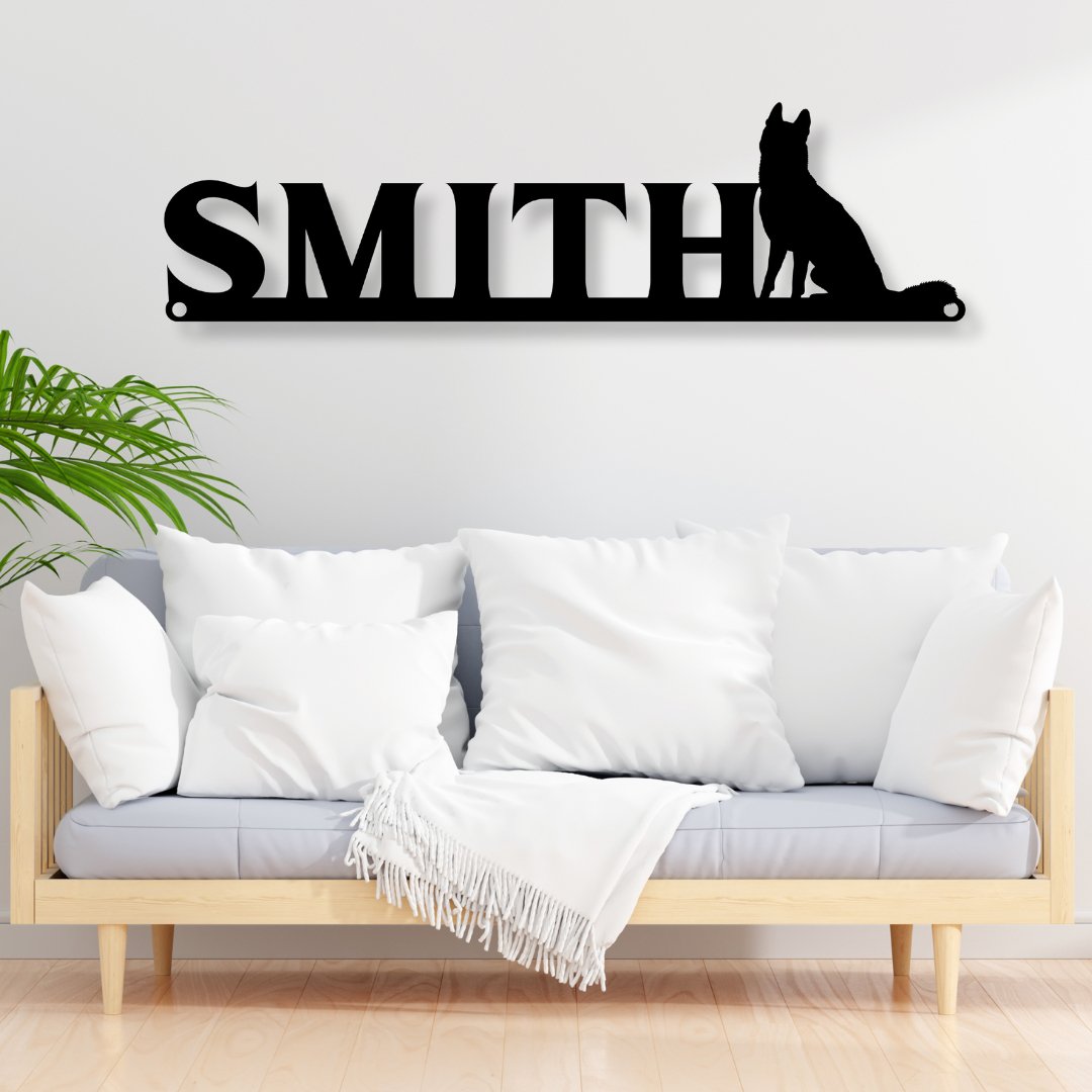 Pup Family Name Metal Sign - Out of Office Outfitters - Die - Cut Sign