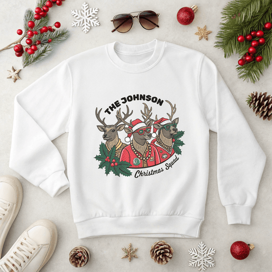 Reindeer Squad Christmas Sweatshirt - Out of Office Outfitters - Sweatshirt