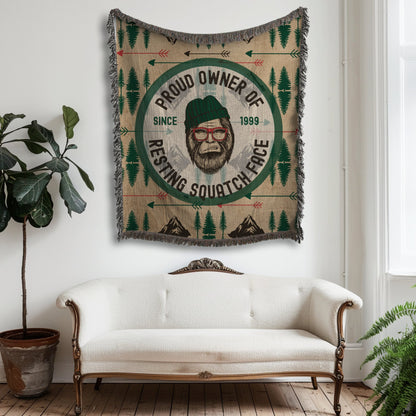 Resting Sasquatch Face Woven Blanket - Out of Office Outfitters - Home Decor