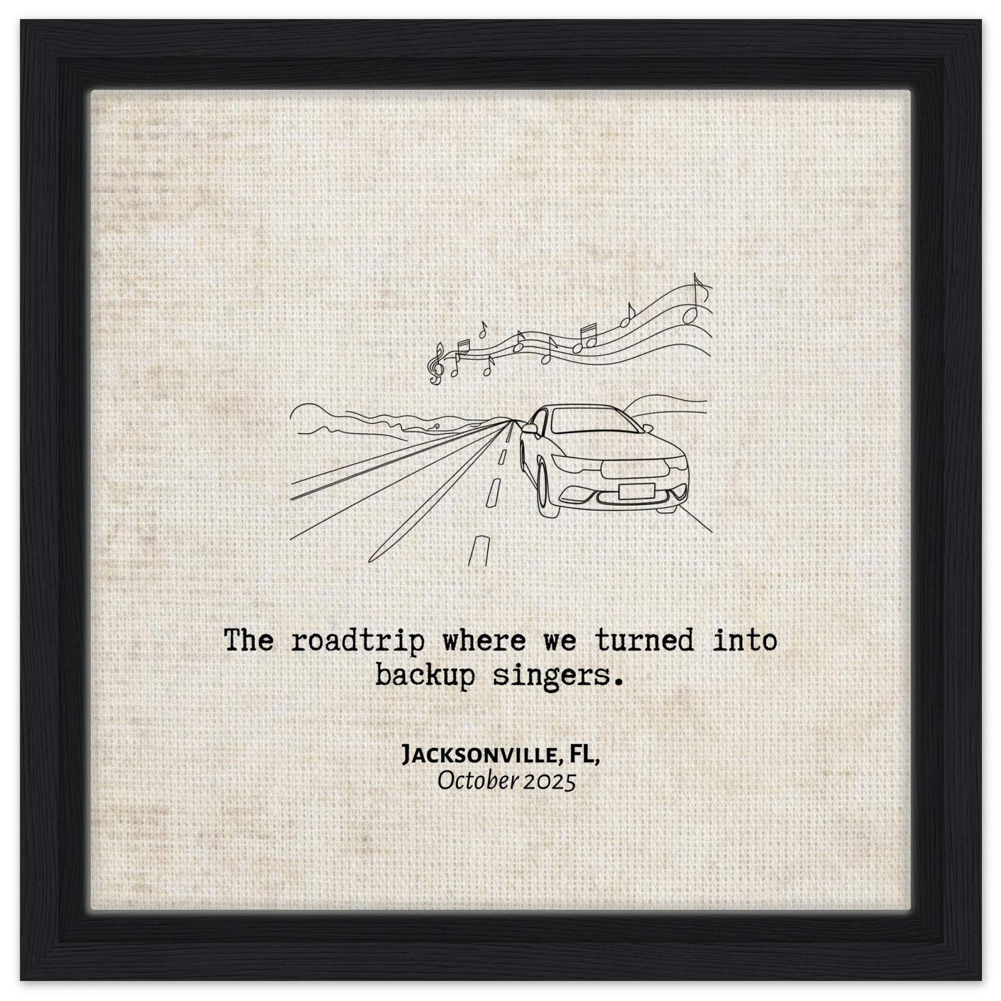 "Roadtrip Backup Singers" - Personalized Travel Micro Memory Framed Canvas - Out of Office Outfitters - Print Material