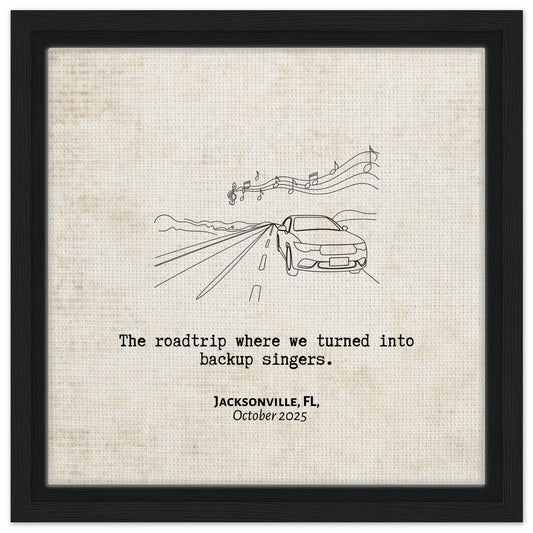 "Roadtrip Backup Singers" - Personalized Travel Micro Memory Framed Canvas - Out of Office Outfitters - Print Material