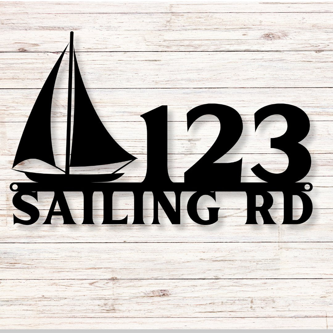 Sailboat Address Sign - Out of Office Outfitters - Die - Cut Sign