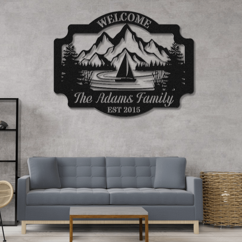 Sailboat on the Lake Welcome Sign - Out of Office Outfitters - Die - Cut Sign