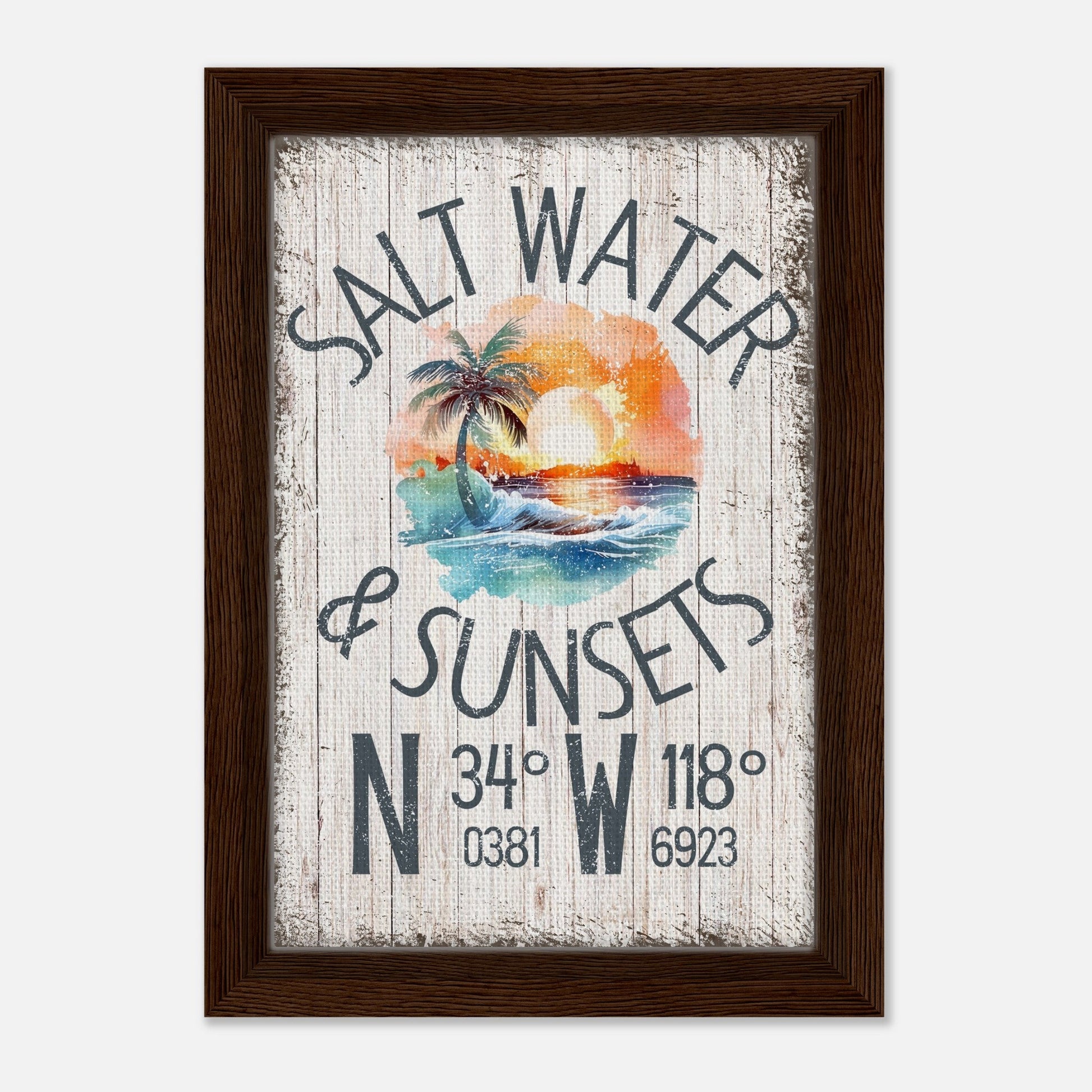 Salt Water & Sunsets Framed Canvas - Out of Office Outfitters - Print Material