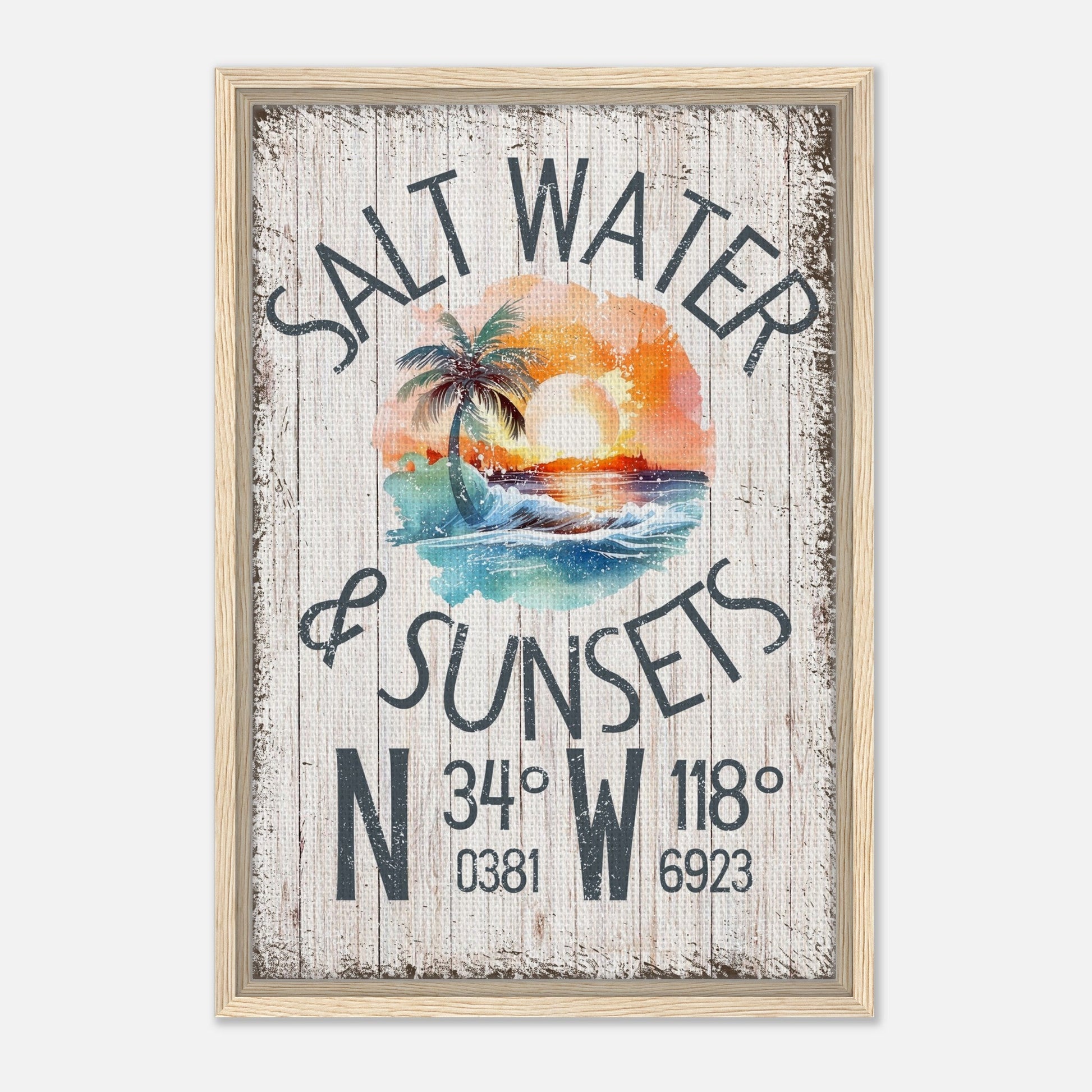 Salt Water & Sunsets Framed Canvas - Out of Office Outfitters - Print Material