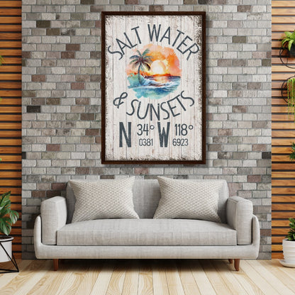 Salt Water & Sunsets Framed Canvas - Out of Office Outfitters - Print Material