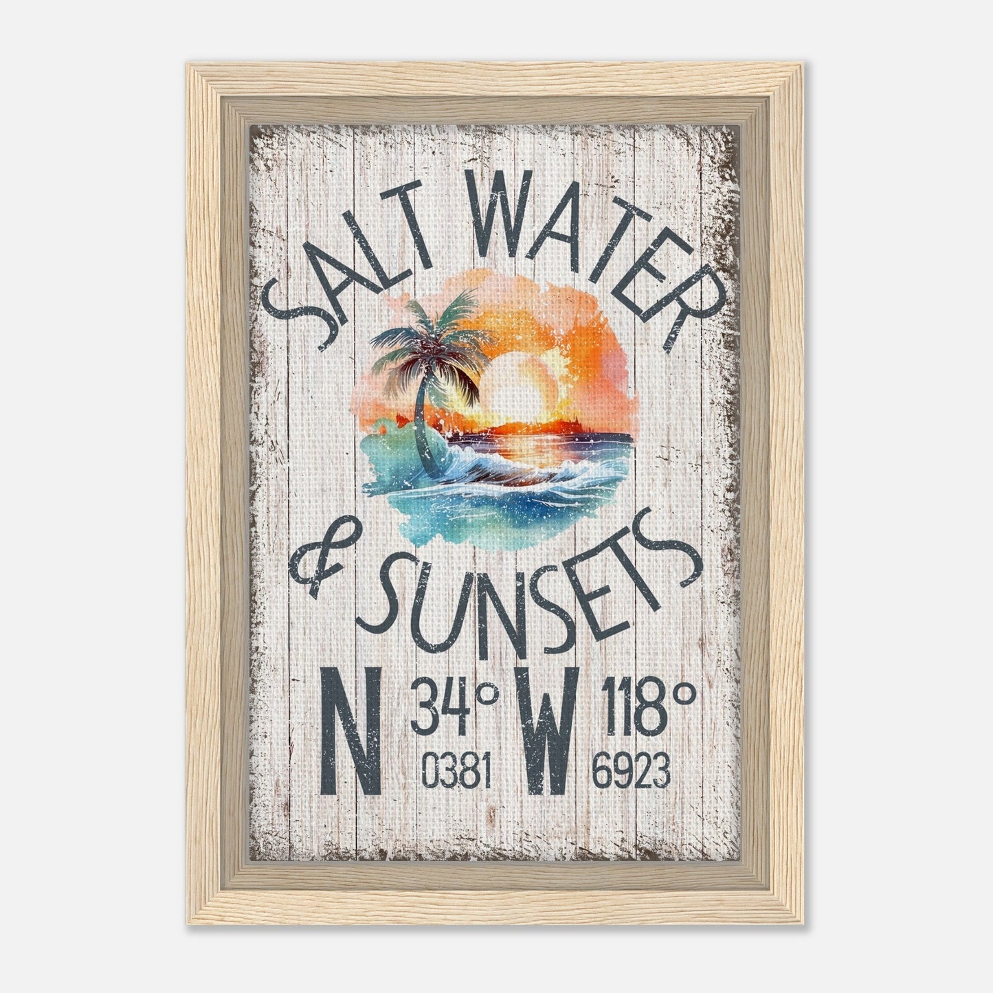 Salt Water & Sunsets Framed Canvas - Out of Office Outfitters - Print Material