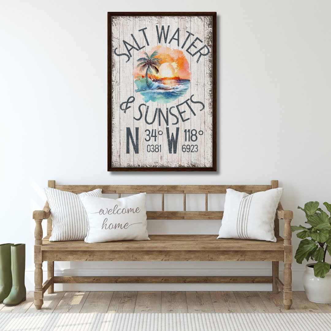 Salt Water & Sunsets Framed Canvas - Out of Office Outfitters - Print Material