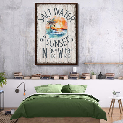 Salt Water & Sunsets Framed Canvas - Out of Office Outfitters - Print Material