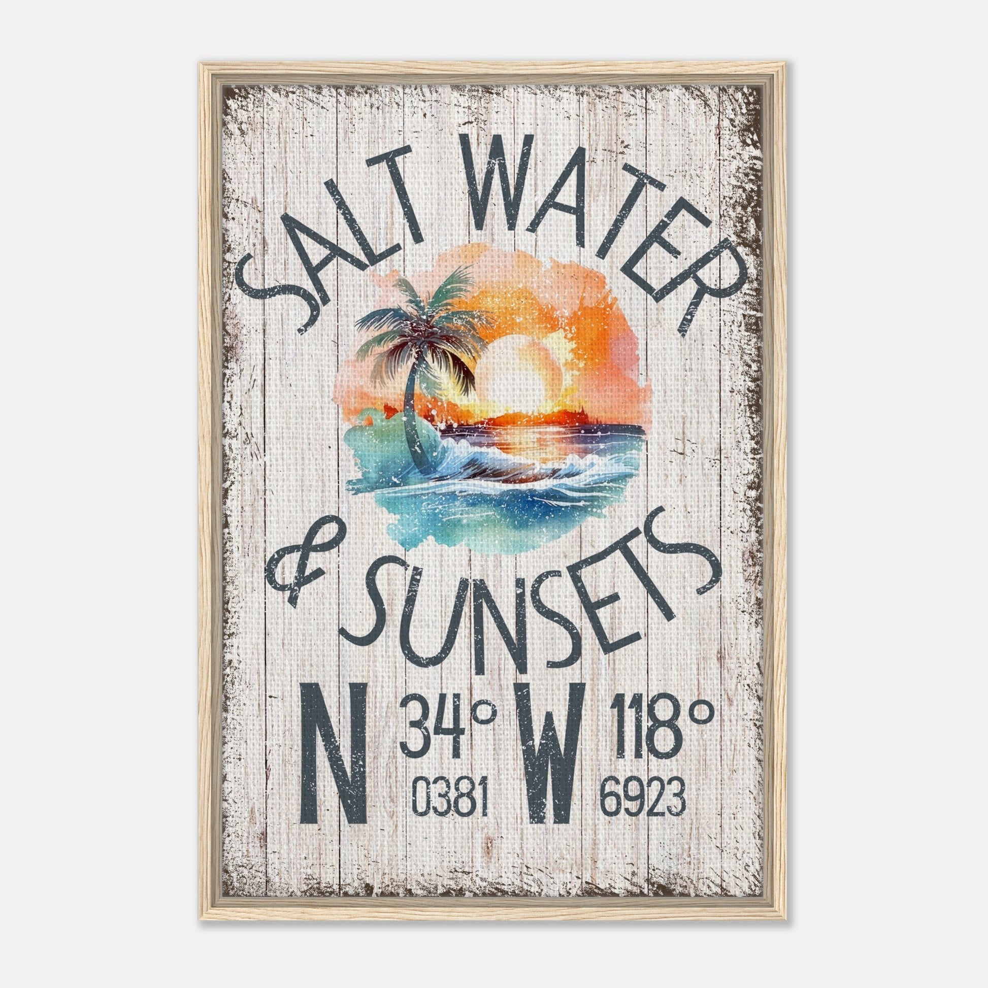 Salt Water & Sunsets Framed Canvas - Out of Office Outfitters - Print Material