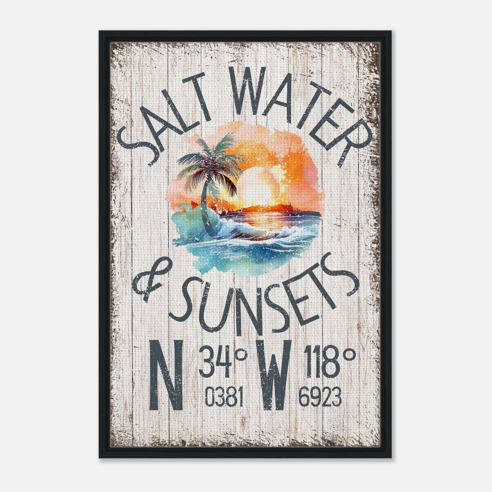 Salt Water & Sunsets Framed Canvas - Out of Office Outfitters - Print Material