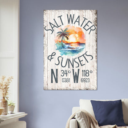 Salt Water & Sunsets Poster - Out of Office Outfitters - Print Material