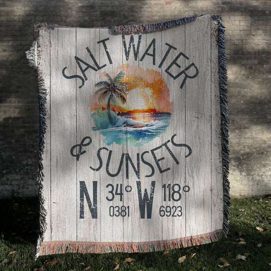 Salt Water & Sunsets Woven Blanket - Out of Office Outfitters - Home Decor