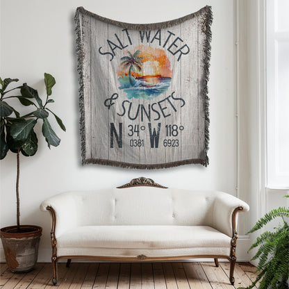 Salt Water & Sunsets Woven Blanket - Out of Office Outfitters - Home Decor