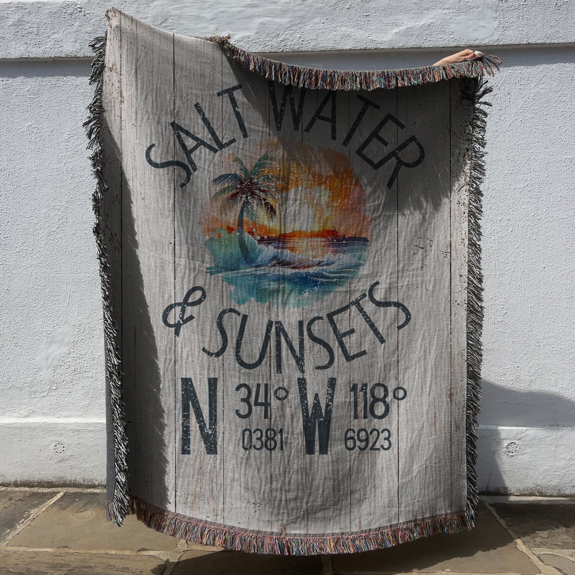 Salt Water & Sunsets Woven Blanket - Out of Office Outfitters - Home Decor