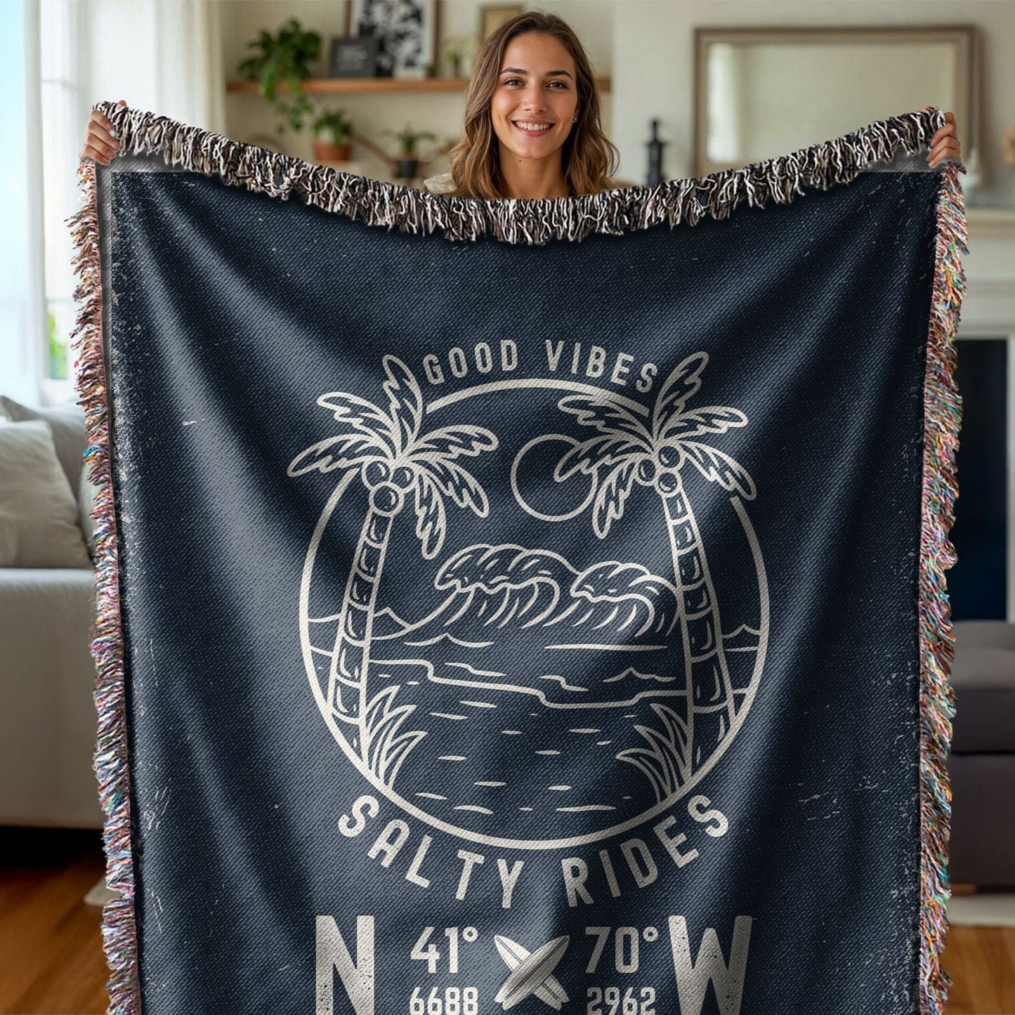 Salty Rides Woven Blanket - Out of Office Outfitters - Home Decor