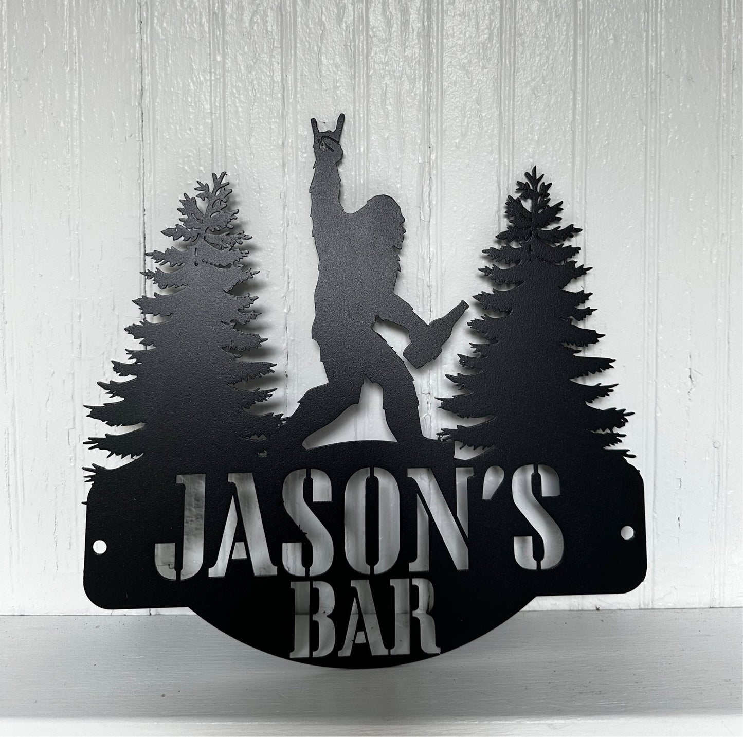 Sasquatch Man Cave Metal Wall Art - Out of Office Outfitters - Die - Cut Sign