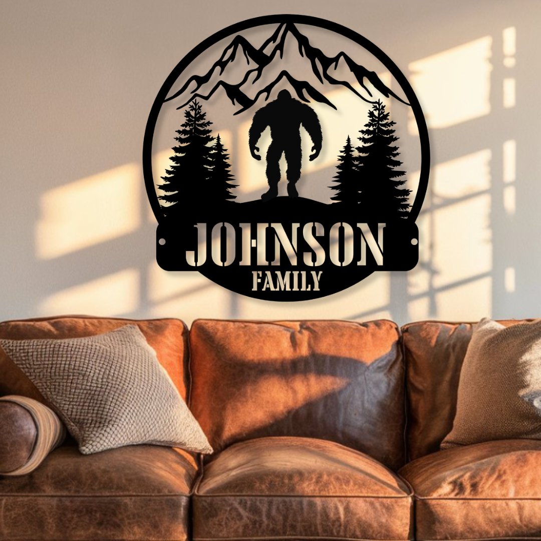 Sasquatch Mountain Metal Sign (Personalize Me!) - Out of Office Outfitters - Die - Cut Sign