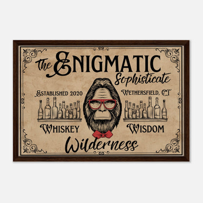 Sasquatch Sophisticate Bar Sign Framed Canvas - Out of Office Outfitters - Print Material