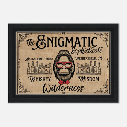 Sasquatch Sophisticate Bar Sign Framed Canvas - Out of Office Outfitters - Print Material