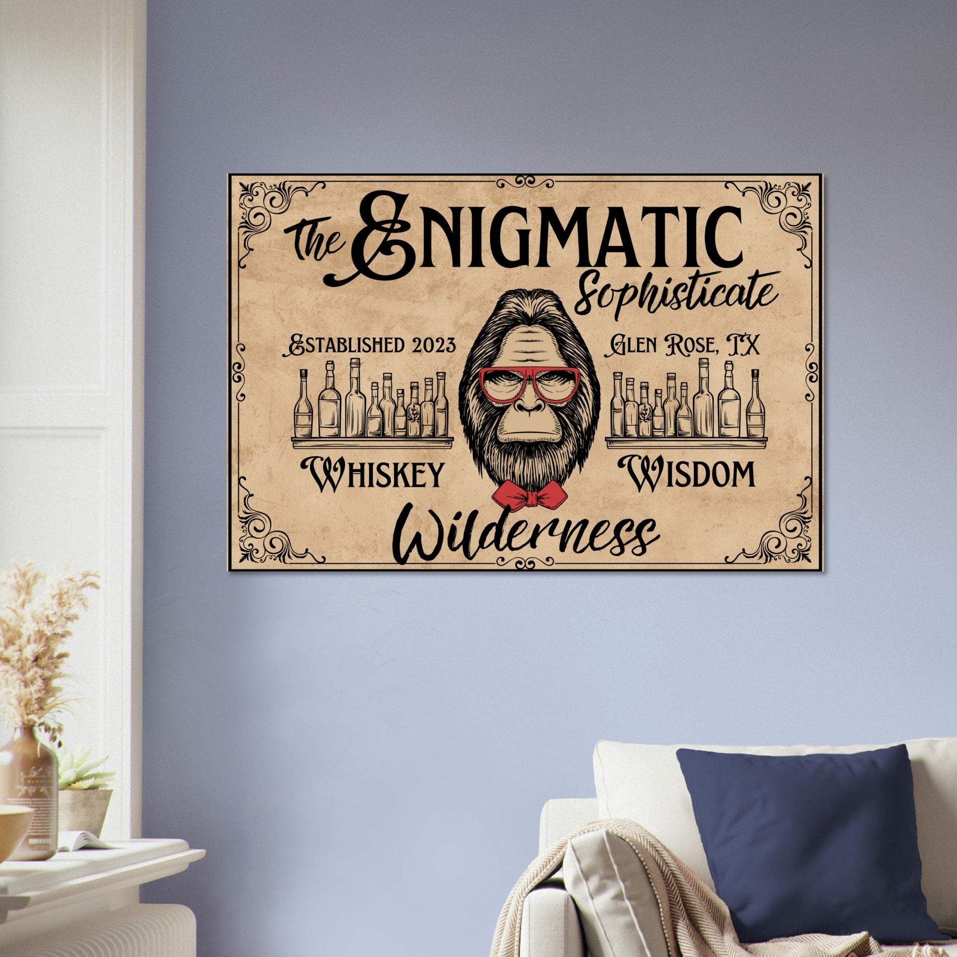 Sasquatch Sophisticate Bar Sign Poster - Out of Office Outfitters - Print Material