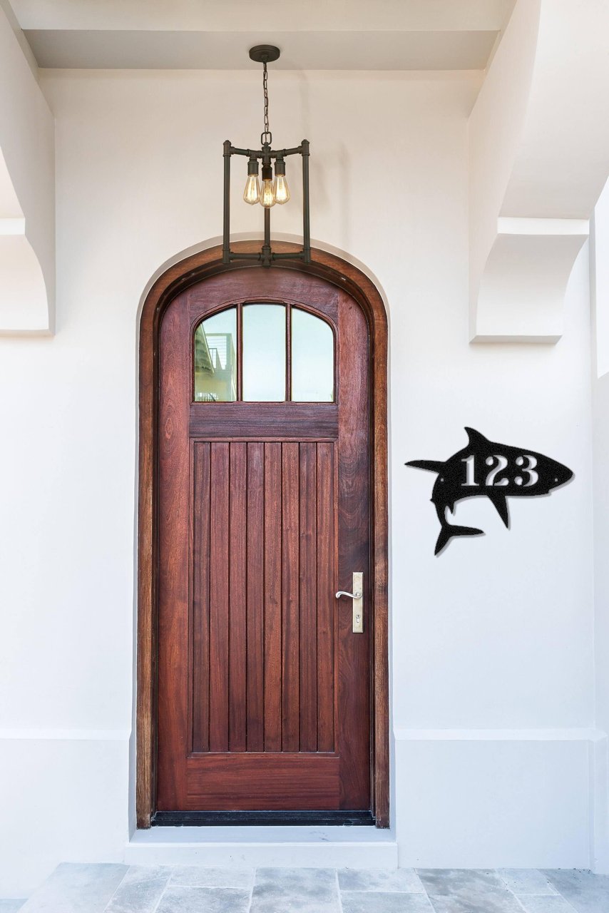 Shark Custom House Number Sign - Out of Office Outfitters - Die - Cut Sign