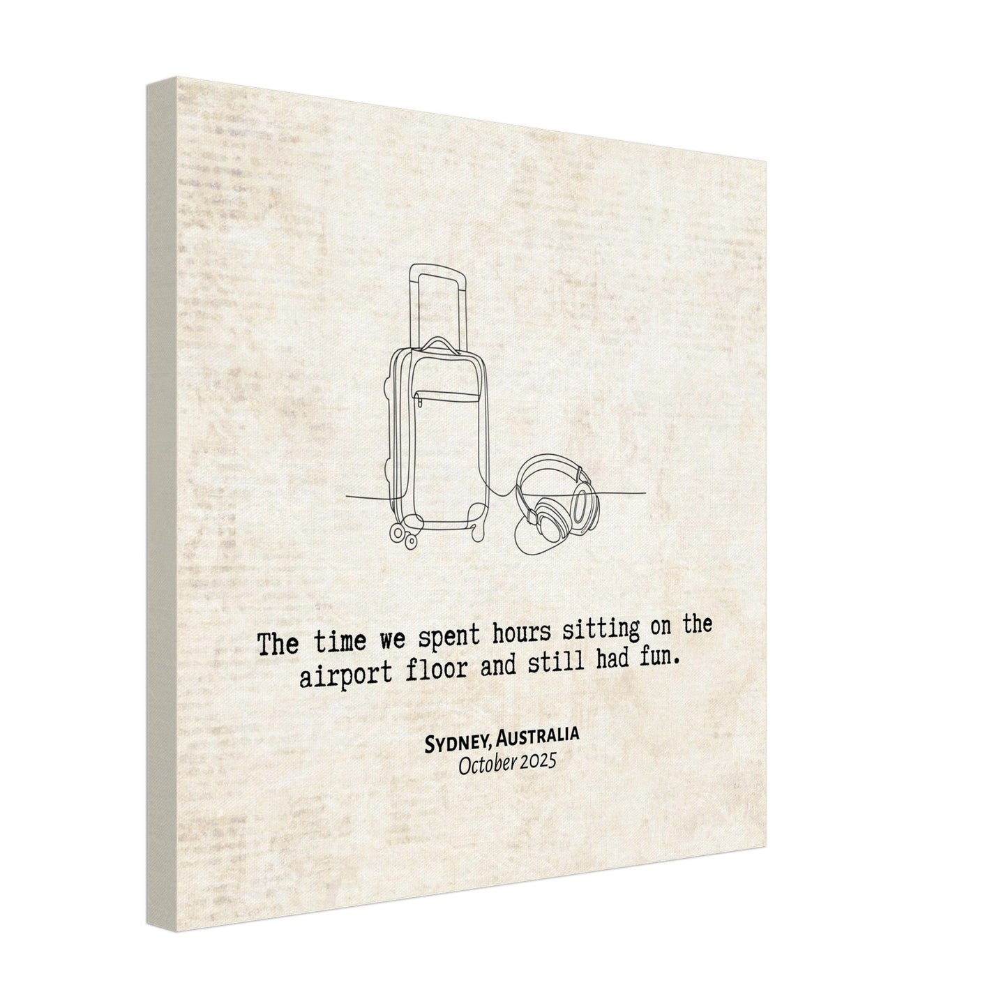 "Sitting on the Airport Floor" - Personalized Travel Micro Memory Canvas - Out of Office Outfitters - 