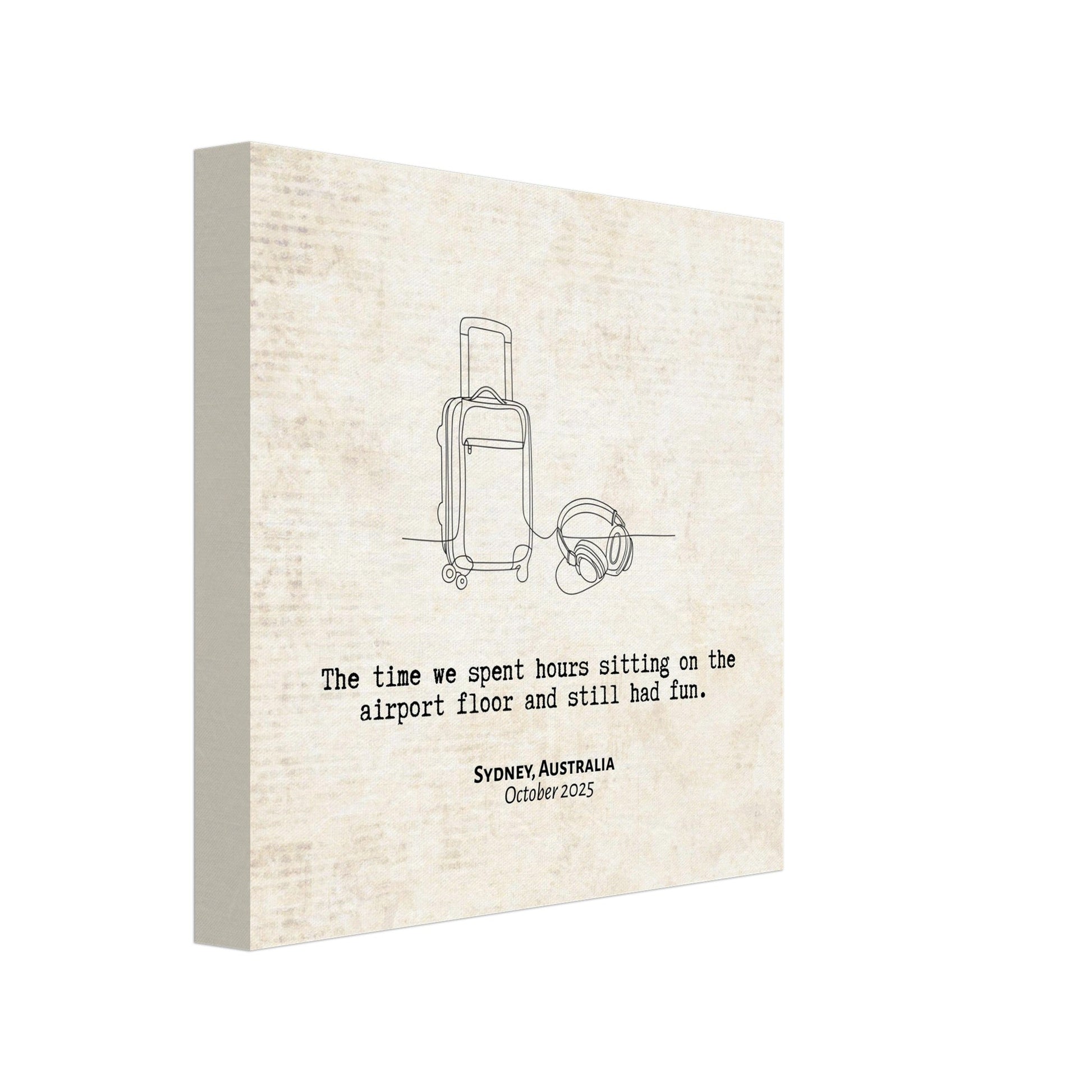 "Sitting on the Airport Floor" - Personalized Travel Micro Memory Canvas - Out of Office Outfitters - 