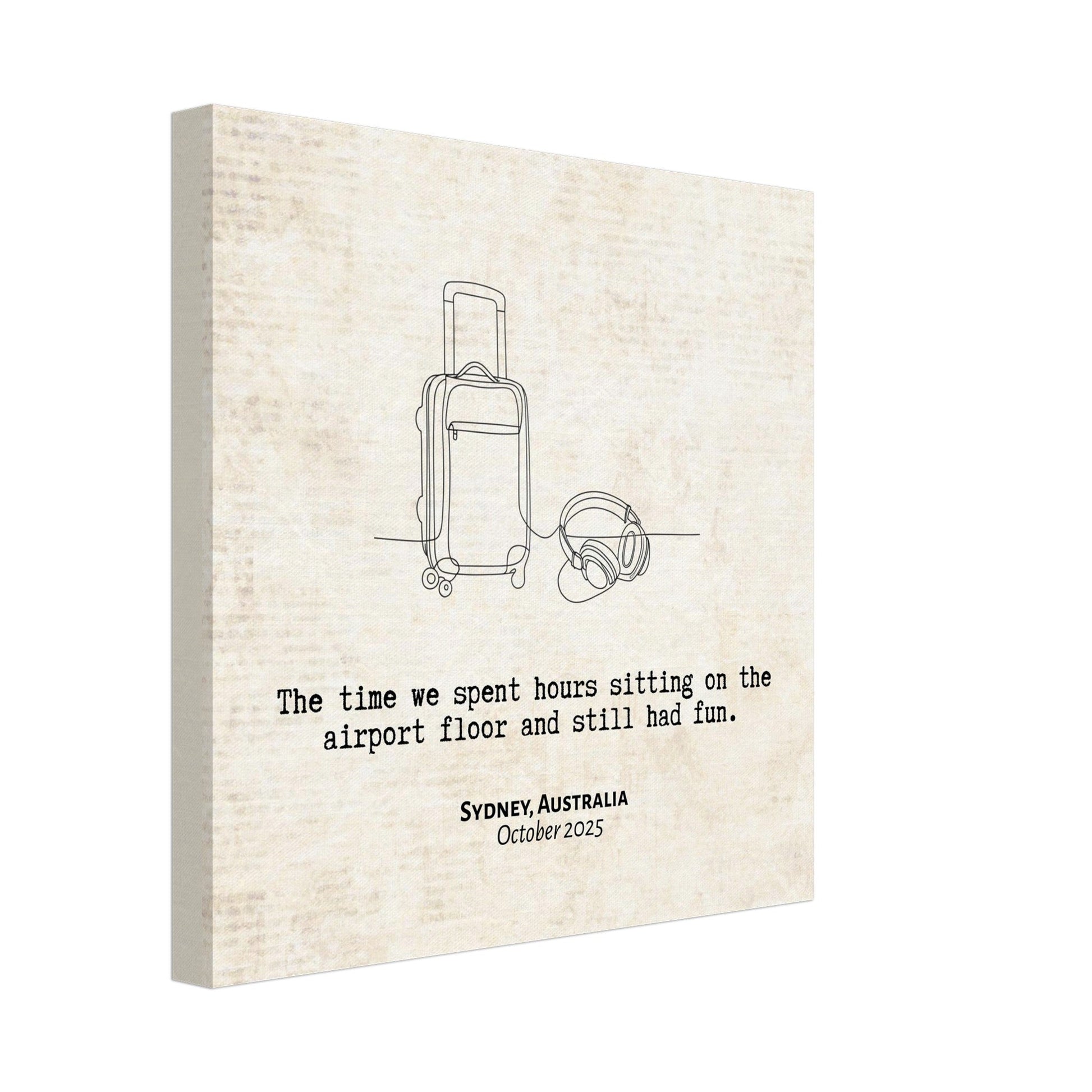 "Sitting on the Airport Floor" - Personalized Travel Micro Memory Canvas - Out of Office Outfitters - 