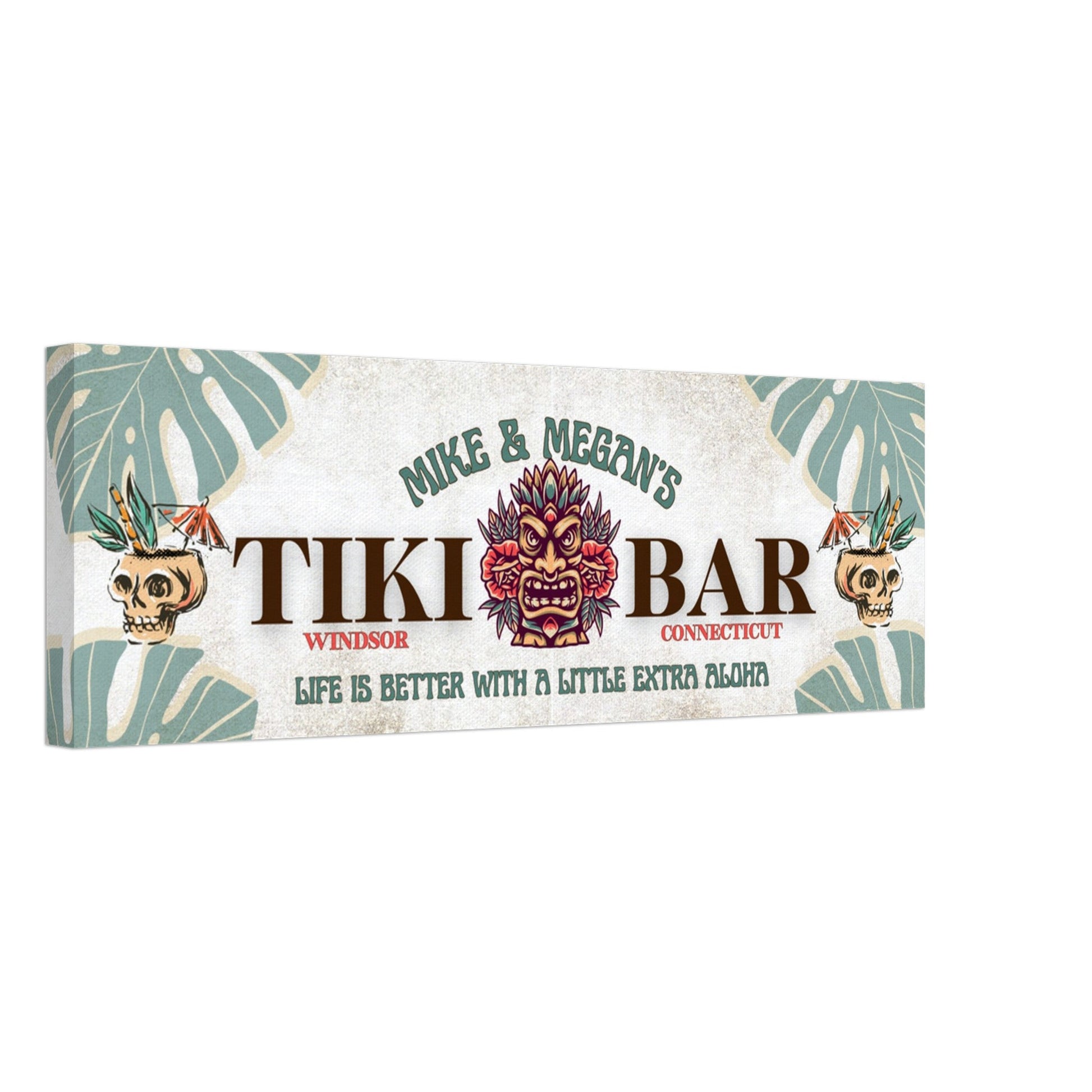 Skull Tiki Bar Sign Canvas - Out of Office Outfitters - Print Material