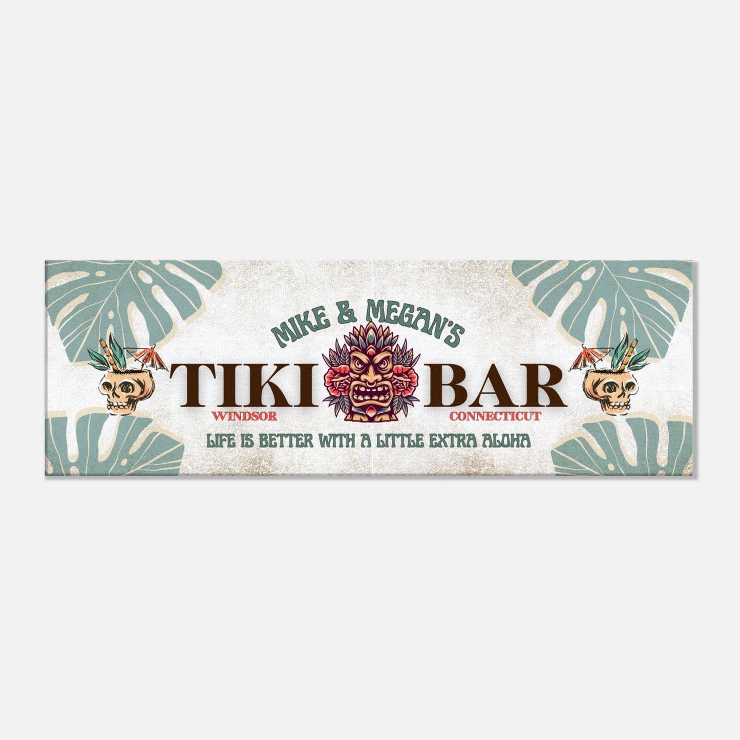 Skull Tiki Bar Sign Canvas - Out of Office Outfitters - Print Material