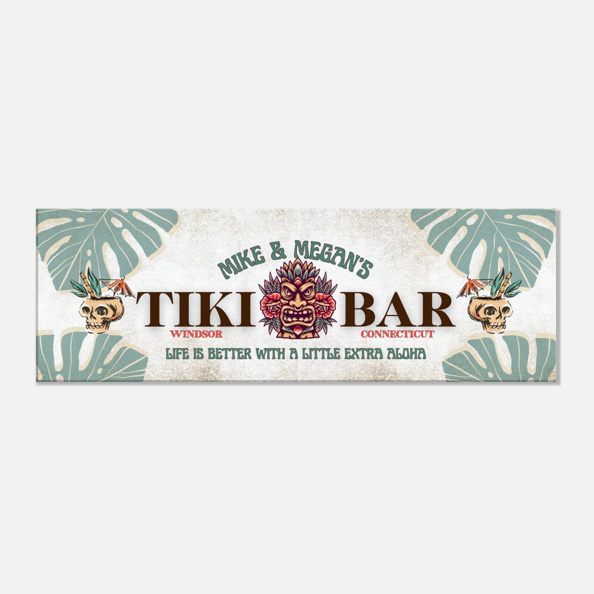 Skull Tiki Bar Sign Canvas - Out of Office Outfitters - Print Material