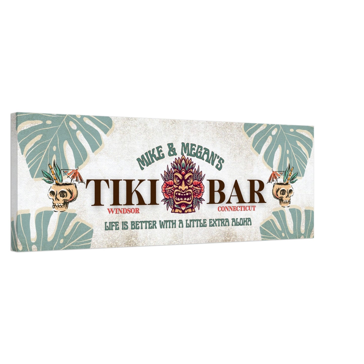 Skull Tiki Bar Sign Canvas - Out of Office Outfitters - Print Material