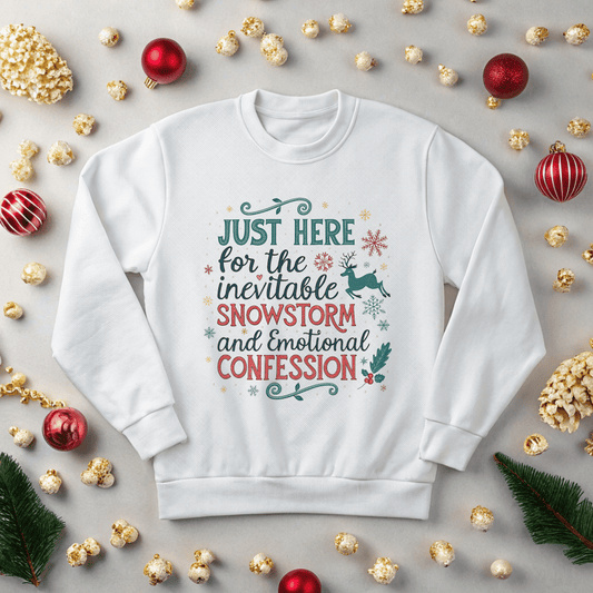 Snowstorms and Emotional Confessions Christmas Sweatshirt - Out of Office Outfitters - Sweatshirt