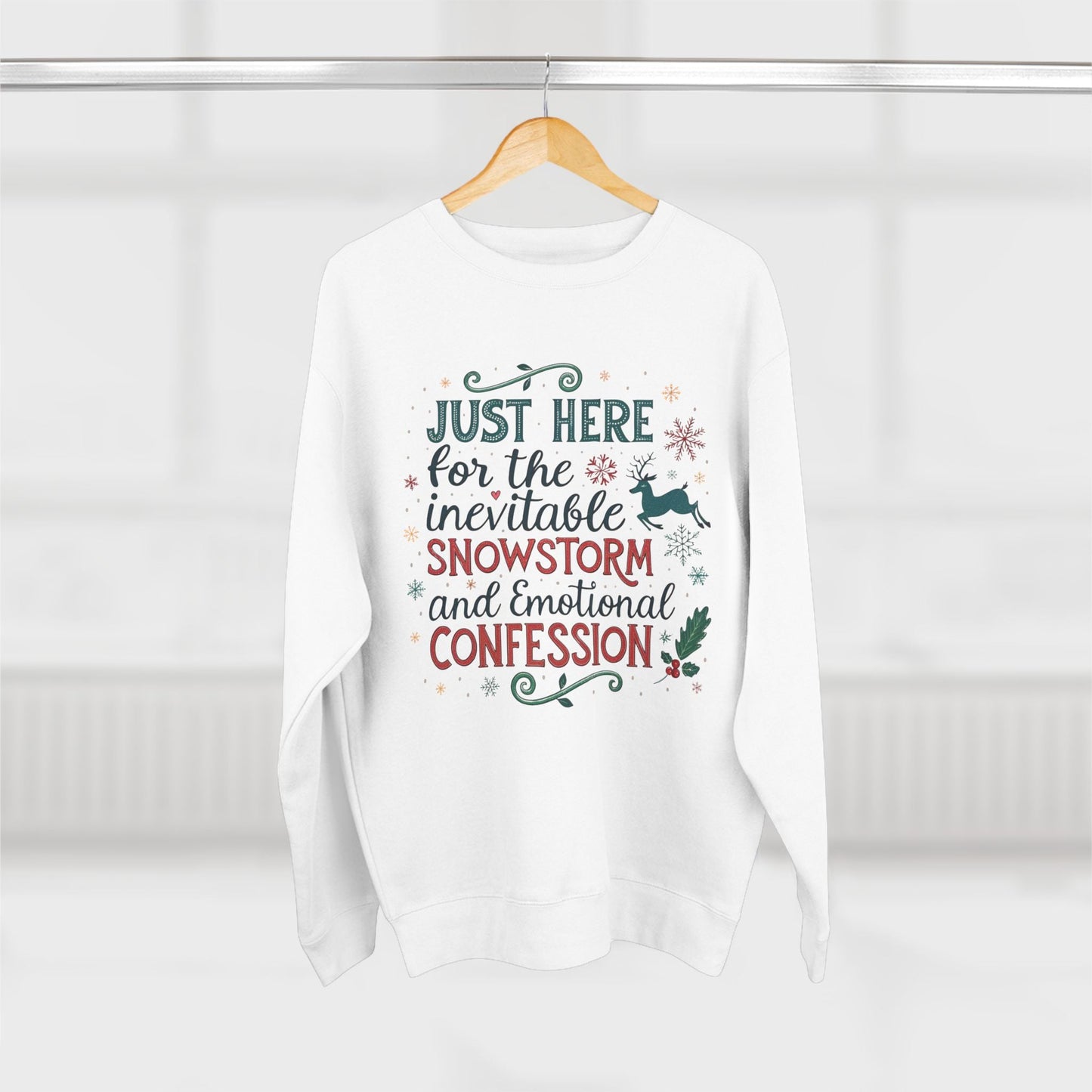 Snowstorms and Emotional Confessions Christmas Sweatshirt - Out of Office Outfitters - Sweatshirt