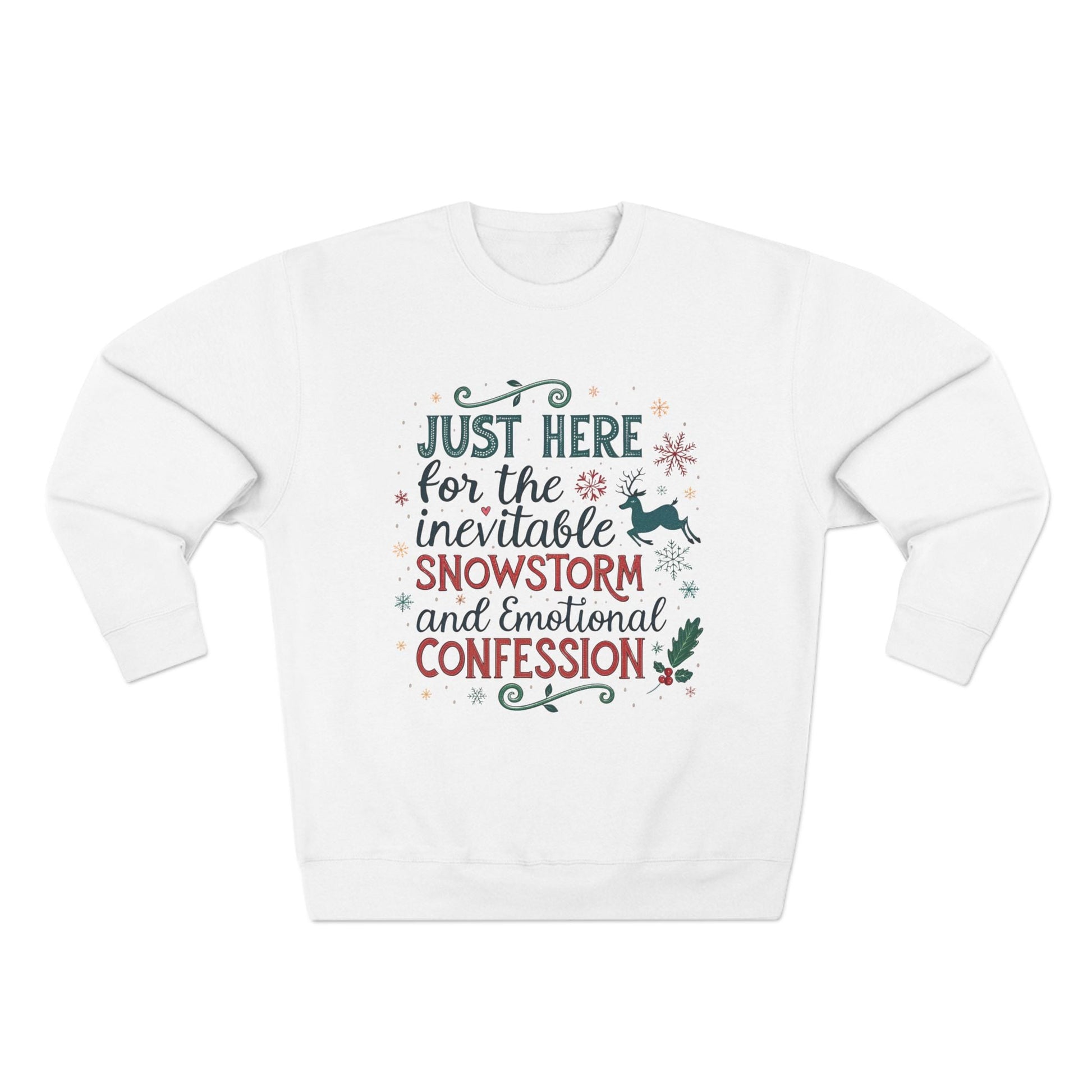 Snowstorms and Emotional Confessions Christmas Sweatshirt - Out of Office Outfitters - Sweatshirt