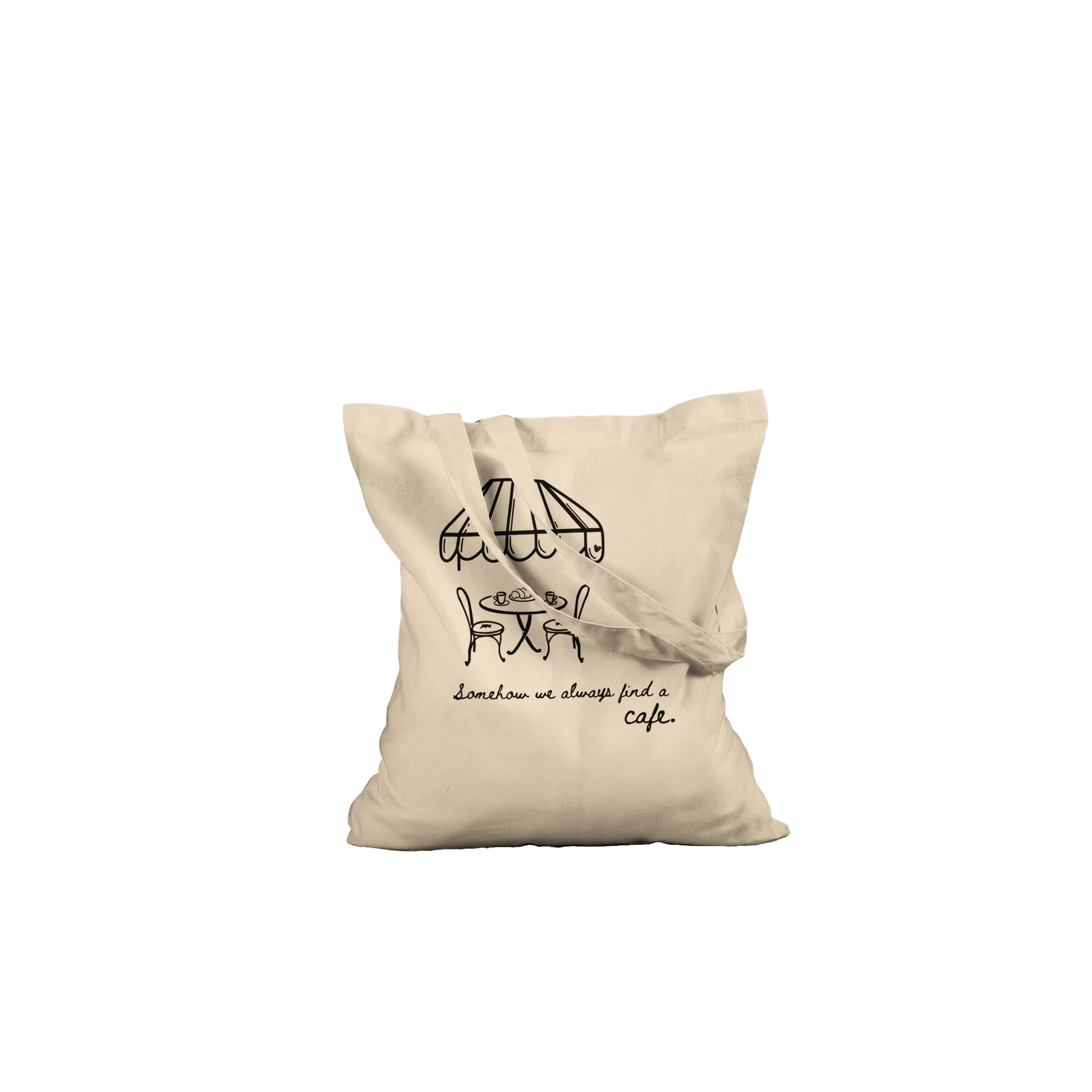 Somehow We Always Find a Cafe Crew Only Tote - Out of Office Outfitters - Print Material