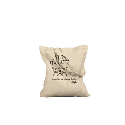 Somehow We Always Find a Cafe Crew Only Tote - Out of Office Outfitters - Print Material
