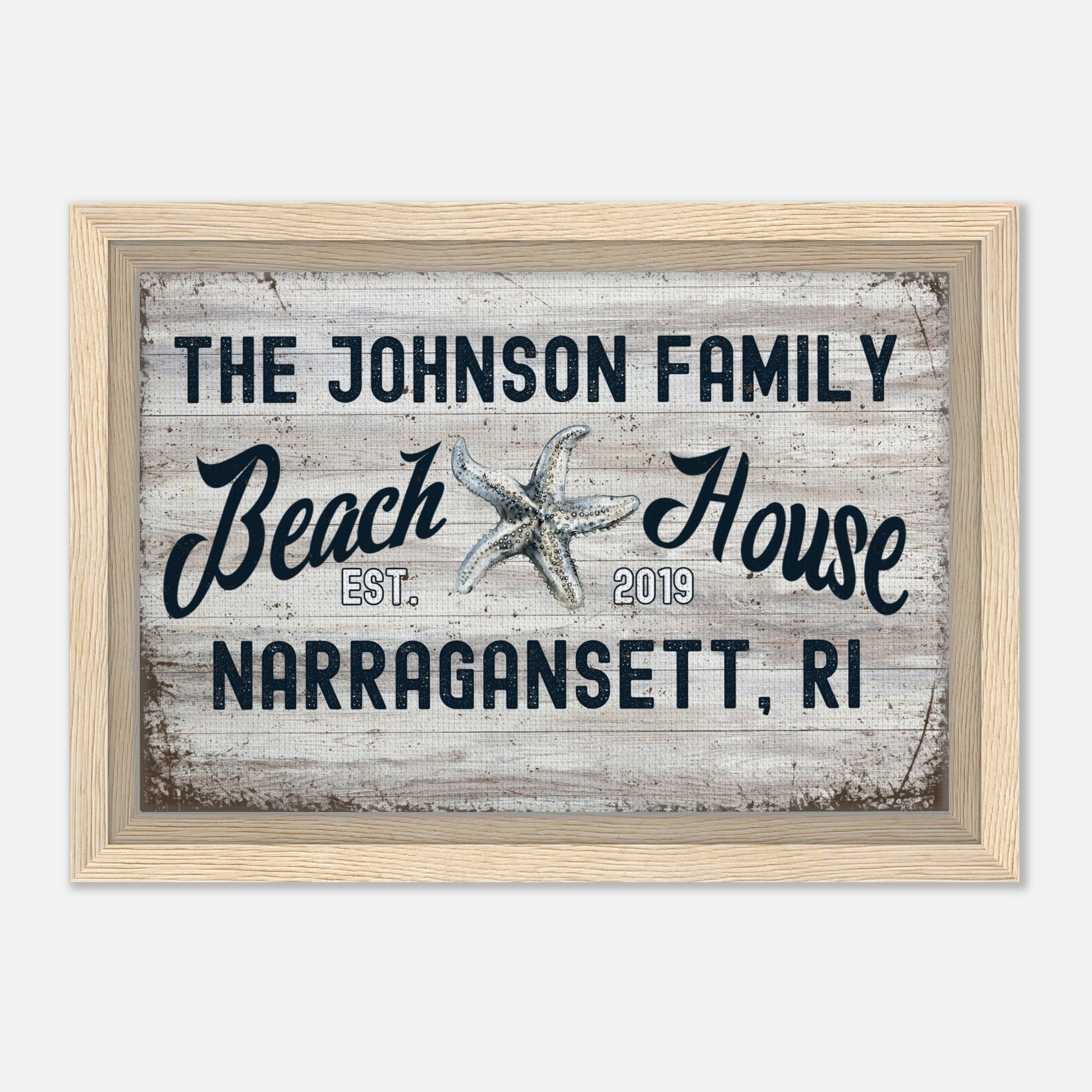 Starfish Beach House Framed Canvas - Out of Office Outfitters - Print Material