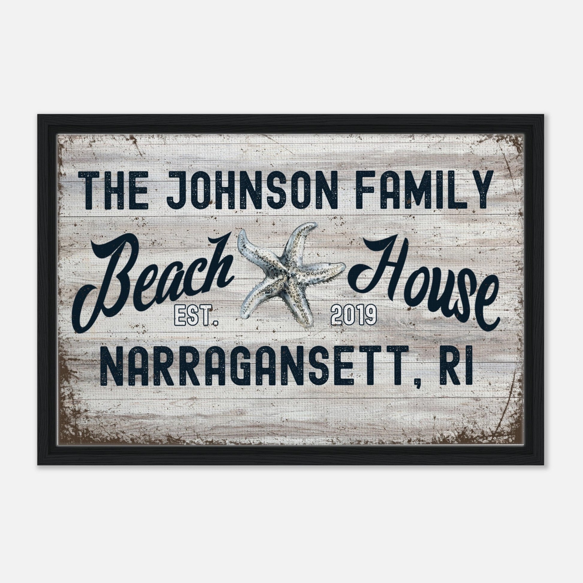 Starfish Beach House Framed Canvas - Out of Office Outfitters - Print Material