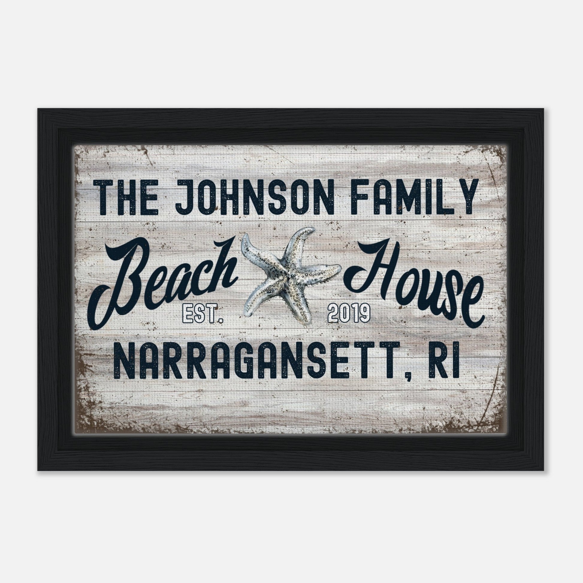 Starfish Beach House Framed Canvas - Out of Office Outfitters - Print Material