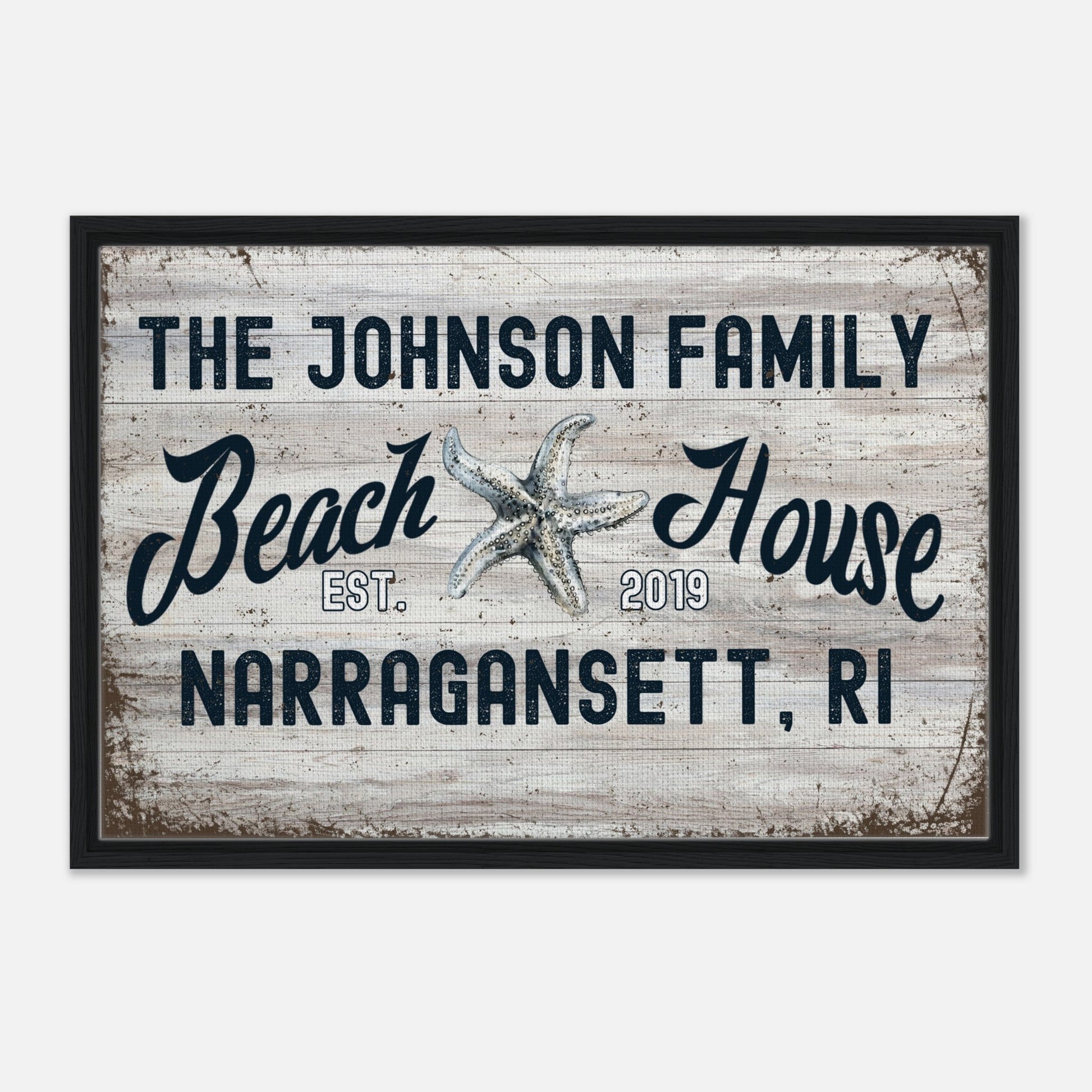 Starfish Beach House Framed Canvas - Out of Office Outfitters - Print Material