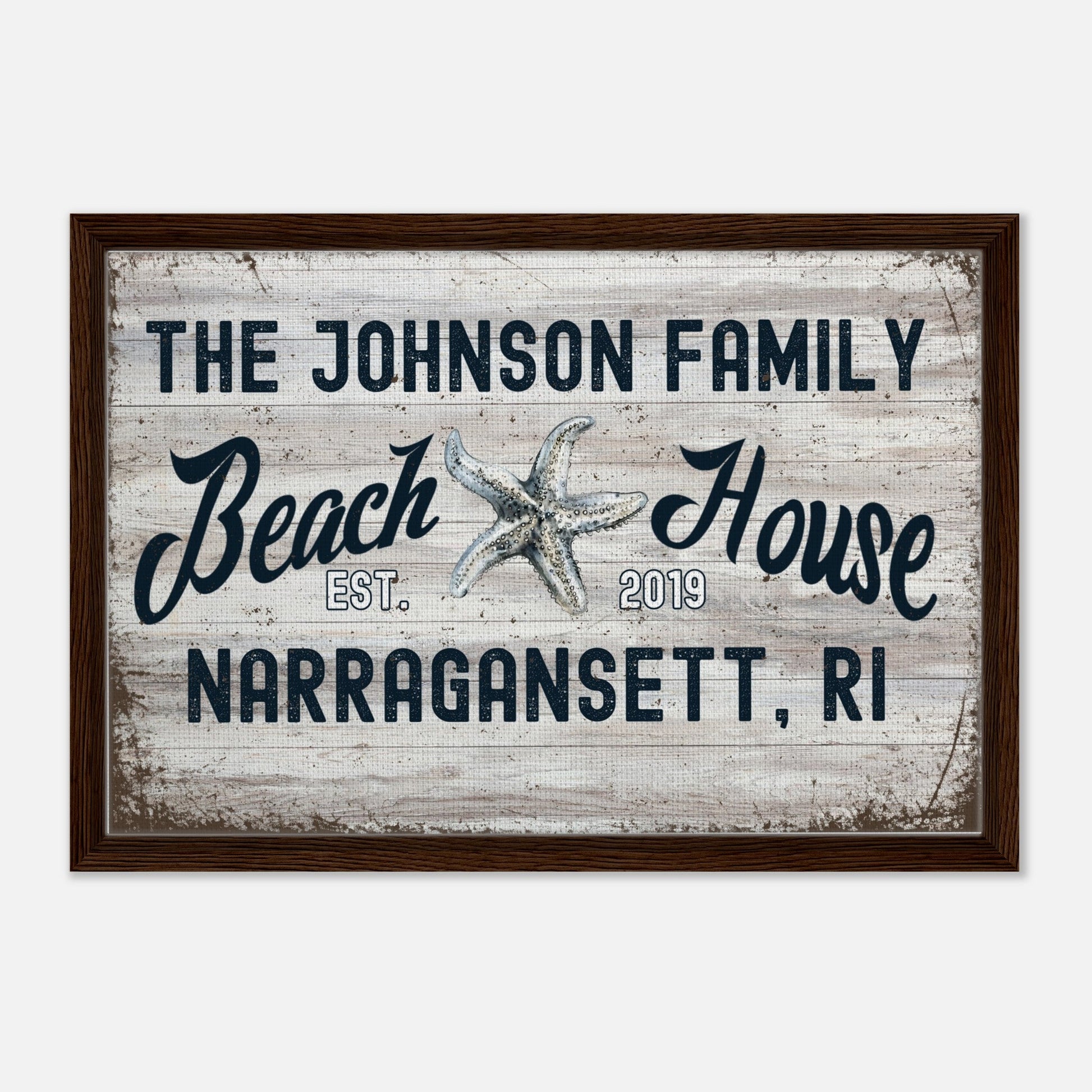 Starfish Beach House Framed Canvas - Out of Office Outfitters - Print Material