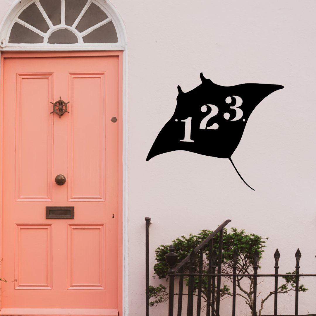 Sting Ray Custom House Number Sign - Out of Office Outfitters - Die - Cut Sign