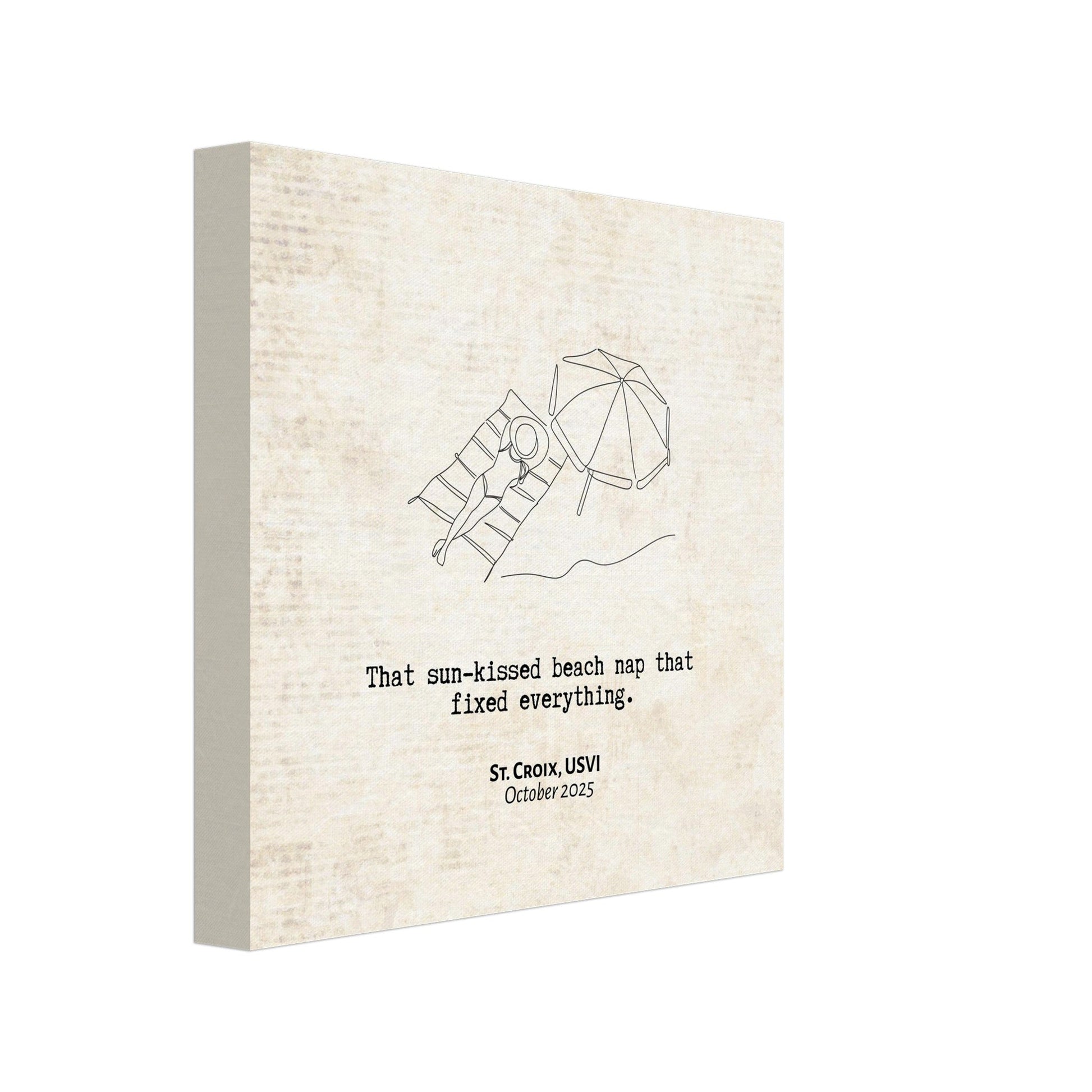 "Sun - Kissed Beach Nap" - Personalized Travel Micro Memory Canvas - Out of Office Outfitters - 