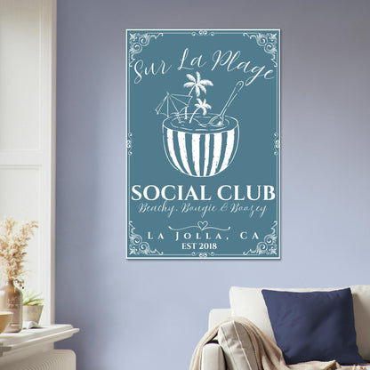 Sur La Plage Social Club Poster - Out of Office Outfitters - Print Material