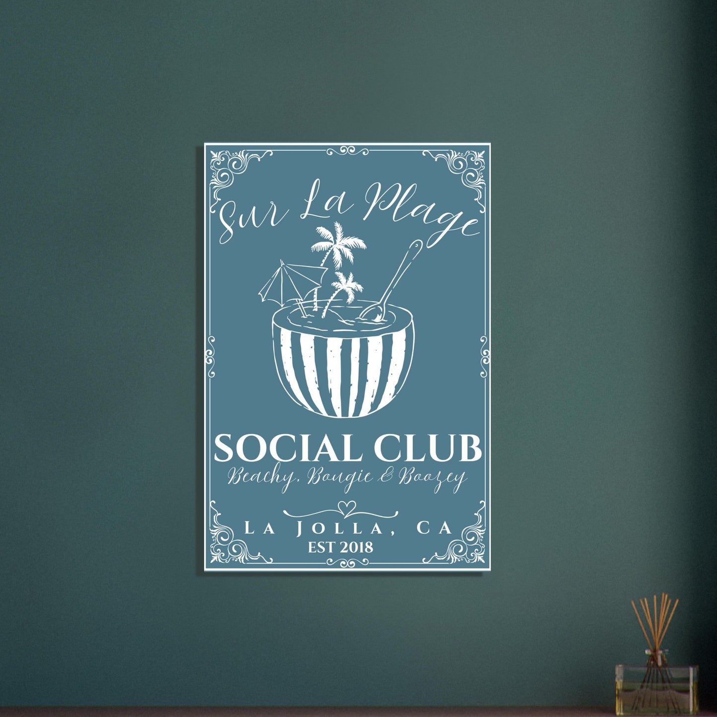 Sur La Plage Social Club Poster - Out of Office Outfitters - Print Material