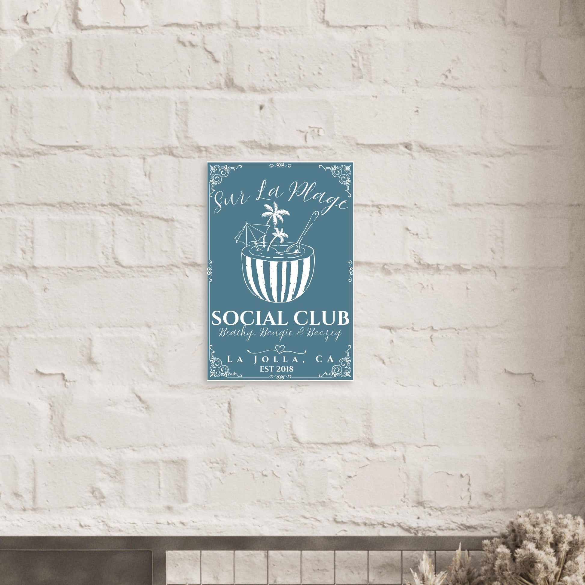 Sur La Plage Social Club Poster - Out of Office Outfitters - Print Material