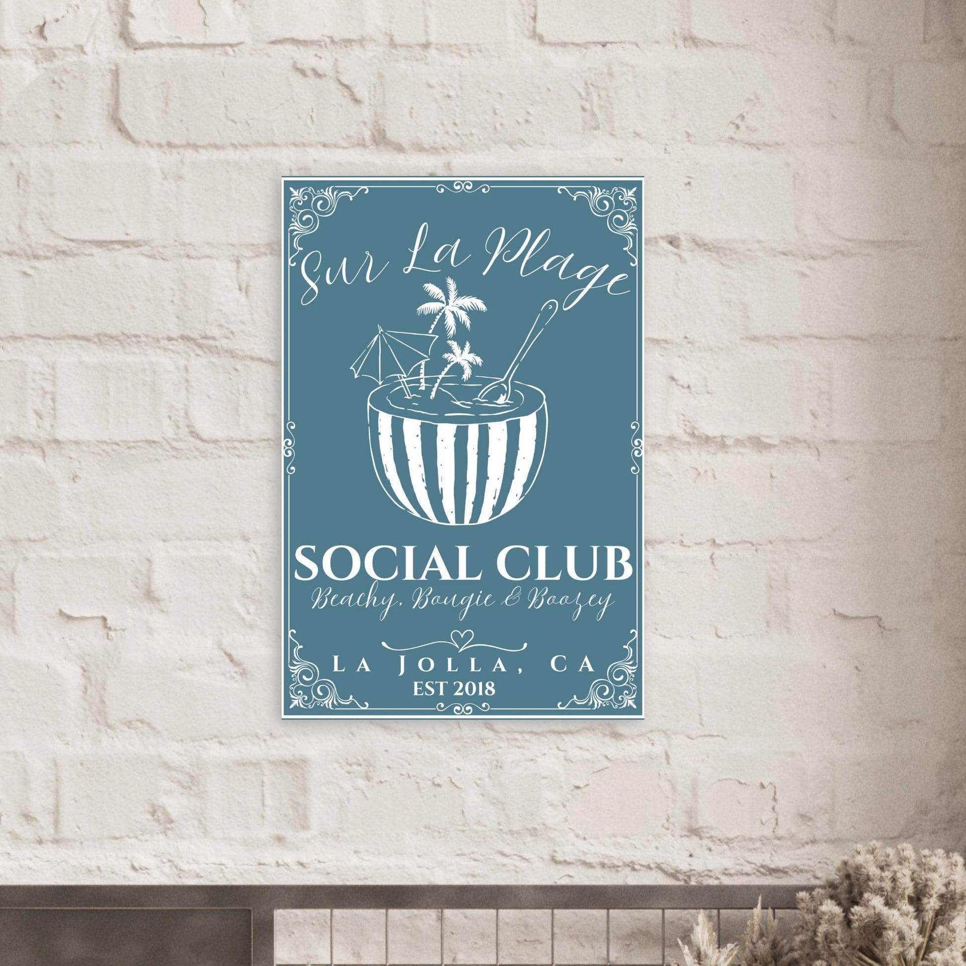 Sur La Plage Social Club Poster - Out of Office Outfitters - Print Material