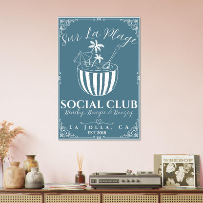 Sur La Plage Social Club Poster - Out of Office Outfitters - Print Material